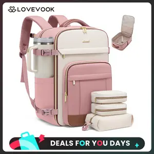 LOVEVOOK 40L & 50L Travel Backpack for Women & Men - 17.3 Inch Carry On Backpack & Personal Item Backpack for Airlines, Spacious and Durable Design, with 3 Packing Cubes