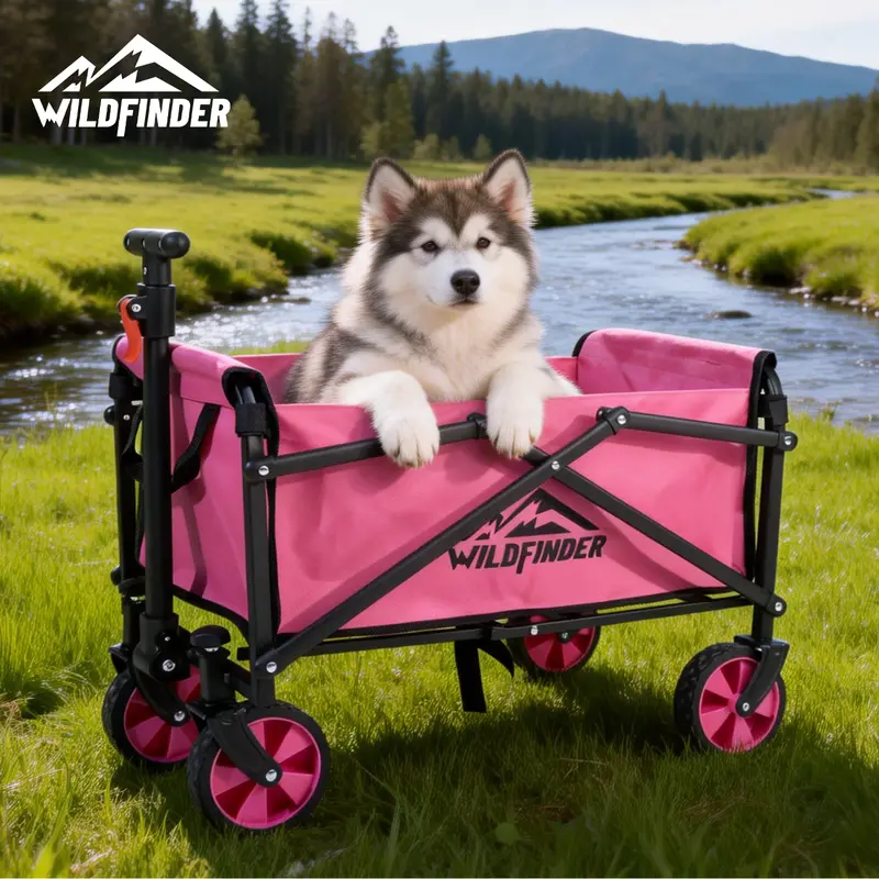 SUMMERVIBES】WildFinder Collapsible Wagon - 330LBS Capacity, Extra
