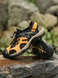 Men's Summer Sandals Outdoor Anti-Slip Wear-Resistant Soft Sole Casual Slippers, Youth Large Size Sports Beach Shoes, Trail Sandal