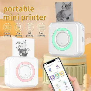 Portable Mini Printer, Mini Photo Printer, Pocket Wireless Bluetooth Thermal Printer for IOS & Android, Print Pictures Text Label Receipt Note from Phone