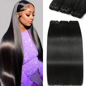 CHICHIFLOW 16A Straight Bundles Human Hair 16-26 Inch 100% Unprocessed Virgin Brazilian Straight Human Hair Weave 3 Bundles Real 100% Unprocessed Brazilian Remy Virgin Hair Natural Black Color