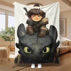 1PC How to Train Your Dragon Toothless Cute Companion Blanket Soft Warm Comfortable Perfect Gift for Fans Suitable for Bed Sofa Office Camping All Seasons Use