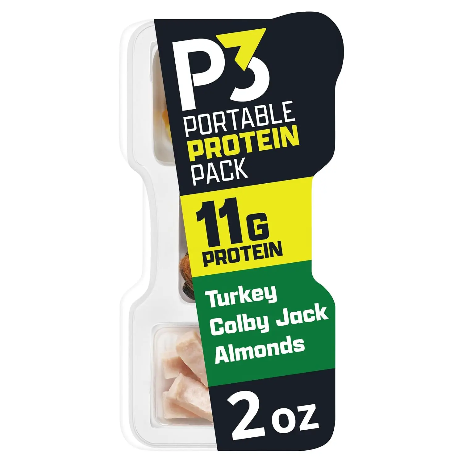 P3 Portable Protein Pack Turkey, Almonds, Colby Jack Cheese, 2 oz Tray