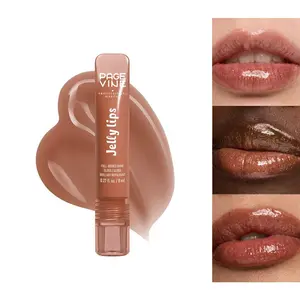 1PC Full-Bodied Jelly High Shine Lip Gloss with Silicone Spatula Applicator, Smooth & Even Blend, Peptide & Cherry Oil Infused, 16 Shades for Mirror Glow Finish, Perfect for Beginners & Daily Glam