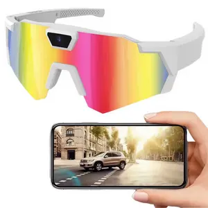 Smart POV Camera Glasses for Men - Anti-Glare, Lightweight, Water-Resistant 1080 Full HD Outdoor Sports Eyeglasses with Hands-Free Video Photo Capture for Running, Cycling