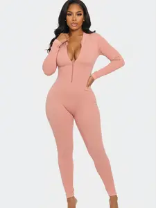 Seamless Long Sleeve Half Zip Jumpsuit Seamless Long Sleeve Half Zip Jumpsuit