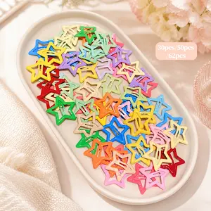 30pcs/50pcs/62pcs Set, Women's Star Hair Clips, Sweet YK2 Style, Cute Star Sweet-Cool Style Hair Accessories, Bangs and Hair Pressing BB Clips