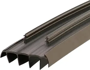 36 Kerf-Style Door Bottom with Vinyl Fins  Brown Door Weatherstrip & Draft Stopper, Slide-in Threshold Seal for Exterior/Interior Doors