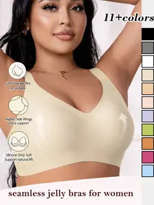 1XL-4XL PLUS SIZE ，Seamless jelly bras for women，jelly wireless bra，jelly bra，bralettes for women，push up bra, Elegant, Seamless Covered Bust, Chic, Minimalist, Underwear