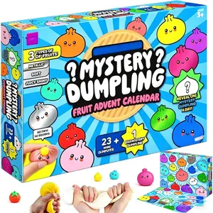 24 Days Advent Calendar 2026 Slow Rising Squeeze Squishies with 24 Dumpling Squishies Soft Squeeze Decompression Dough for Kids Toddlers Boys Girls