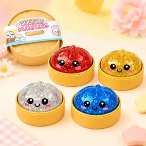 Adorable Dumpling Squishy Toy, Cute Kawaii Soft Squeeze Stress Relief Ball, 1PC Assorted Color Sensory Fidget Toy