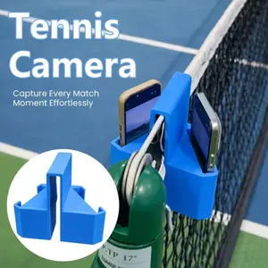 Multi-Functional Tennis Net Phone Stand, Dual Camera Mount for Sports Training, Recording Stand for Tennis Practice, 1pc
