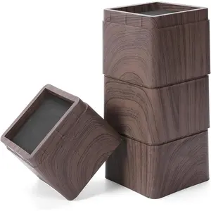 3 Inch Stackable  Bed Risers Heavy Duty Furniture Risers , Lifts Up to 2200 LBs Couch Sofa Desk Table Chair Risers ( Realistic Woody Feel-- Grain), Set of 4