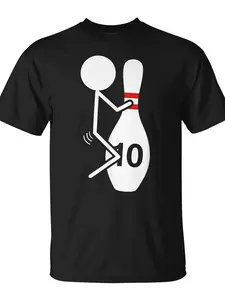 Unisex Ten Pin Casual Bowlers Team League Bowling T-Shirt| Funny Christmas Novelty, Summer Trendy Streetwear Fashion, Top Quality Comfortable Casual, Printed T-Shirt, Pure 220G, Crew Neck, Regular Fit