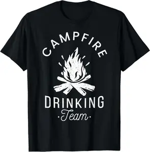 Campfire Drinking Team Camp Lovers Scout Camper T-Shirt Graphic tees