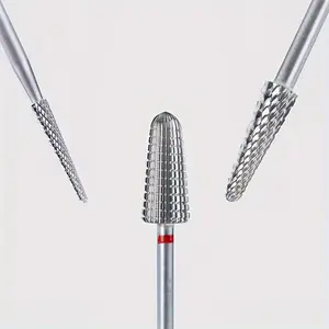 1pcs Silvery 2way Nail drill bit Safety Universal Tungsten Steel Nail Art Drill Bits for Quick and Painless Nail - Left and Right Hand Use - Manicure Grinder with Straight Edge Tooth - Universal Shank Diameter - Perfect for Nail Art and Manicure