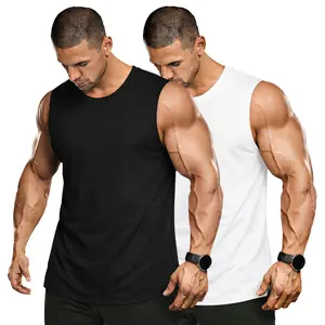 [Solid Color] 2 Pack 2 PCS Unisex Summer outfits men streetwear 80s 90s graphic tees cotton Anime tank tops men gifts Menswear