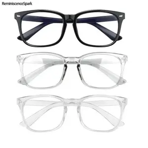 3-Pack Blue Light Glasses Set with Silicone Baggy Cardigan, Thick Plush Green Candlestick, Wooden Peanut Decor – 2026 Trendy Square Anti-Blue Light Gaming Eyewear, Ideal for Daily Use & Holiday Parties