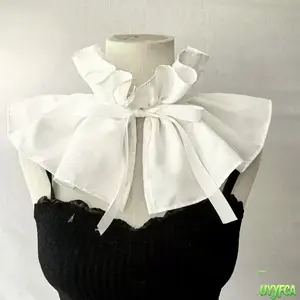 New Victorian Ruffled Detachable Fake Collar, French Court Style Bow Tie Neck Scarf, Elegant High Neck Ruff Collar Accessory for Women, Ideal for Lolita Outfits, Vintage Dresses, Formal Events, Cosplay and Daily Styling beach outfits summervibes
