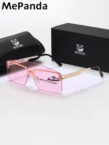 Mepanda 1 Piece Unisex Frameless Sunglasses，Irregular Frame Sunglasses UV400 Minimalist design