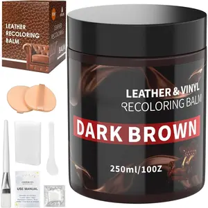 Leather Recoloring Balm, Leather Color Restorer, Leather Restorer for Couches, Leather Scratch Remover, Leather Scratch Repair, Leather Repair Kit for Furniture, Leather Dye (Dark Brown)