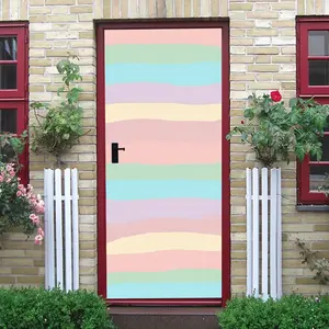 2pcs Colorful Striped Decorative Wall Stickers Self Adhesive Removable Decals for Bedroom Living Room Kids Room Background Wall Home Decoration Creative Art Eco Friendly PVC Material Multiple Sizes Avai