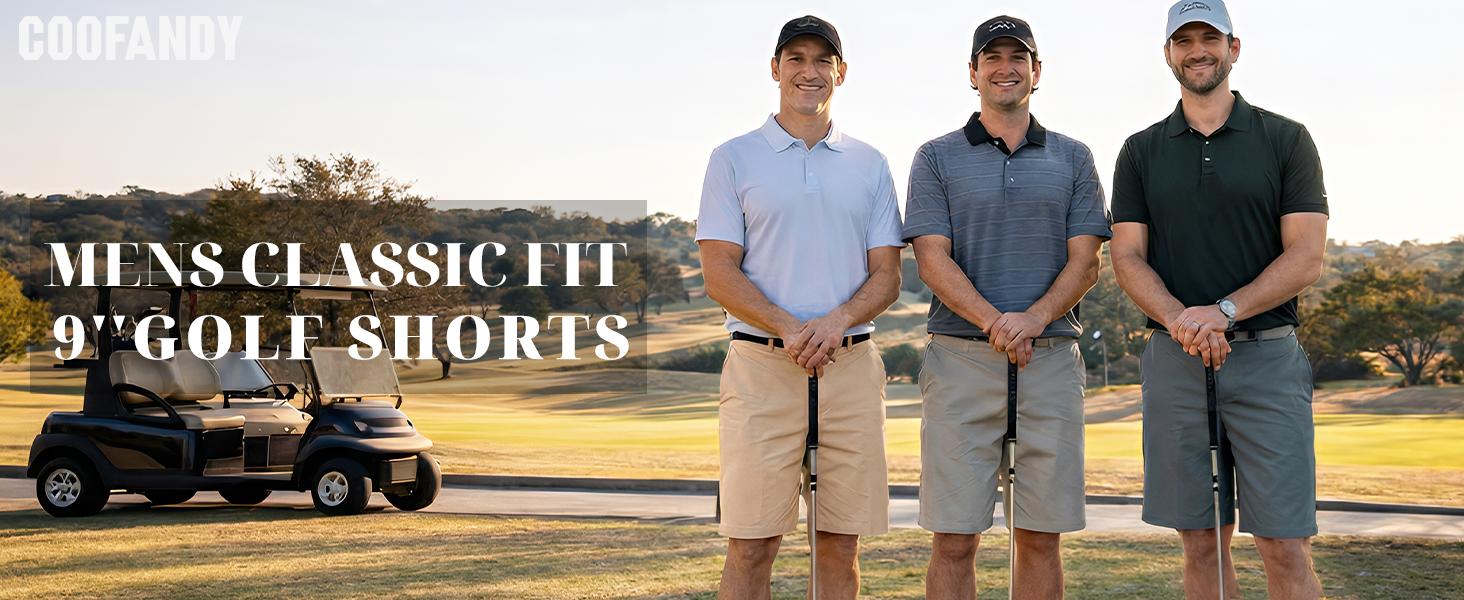 COOFANDY Men's Casual Golf Shorts 9" Lightweight Stretch Quick-Dry Shorts for Hiking Work with 4 Pockets COOFANDY Men's Casual Golf Shorts 9" Lightweight Stretch Quick-Dry Shorts for Hiking Work with 4 Pockets