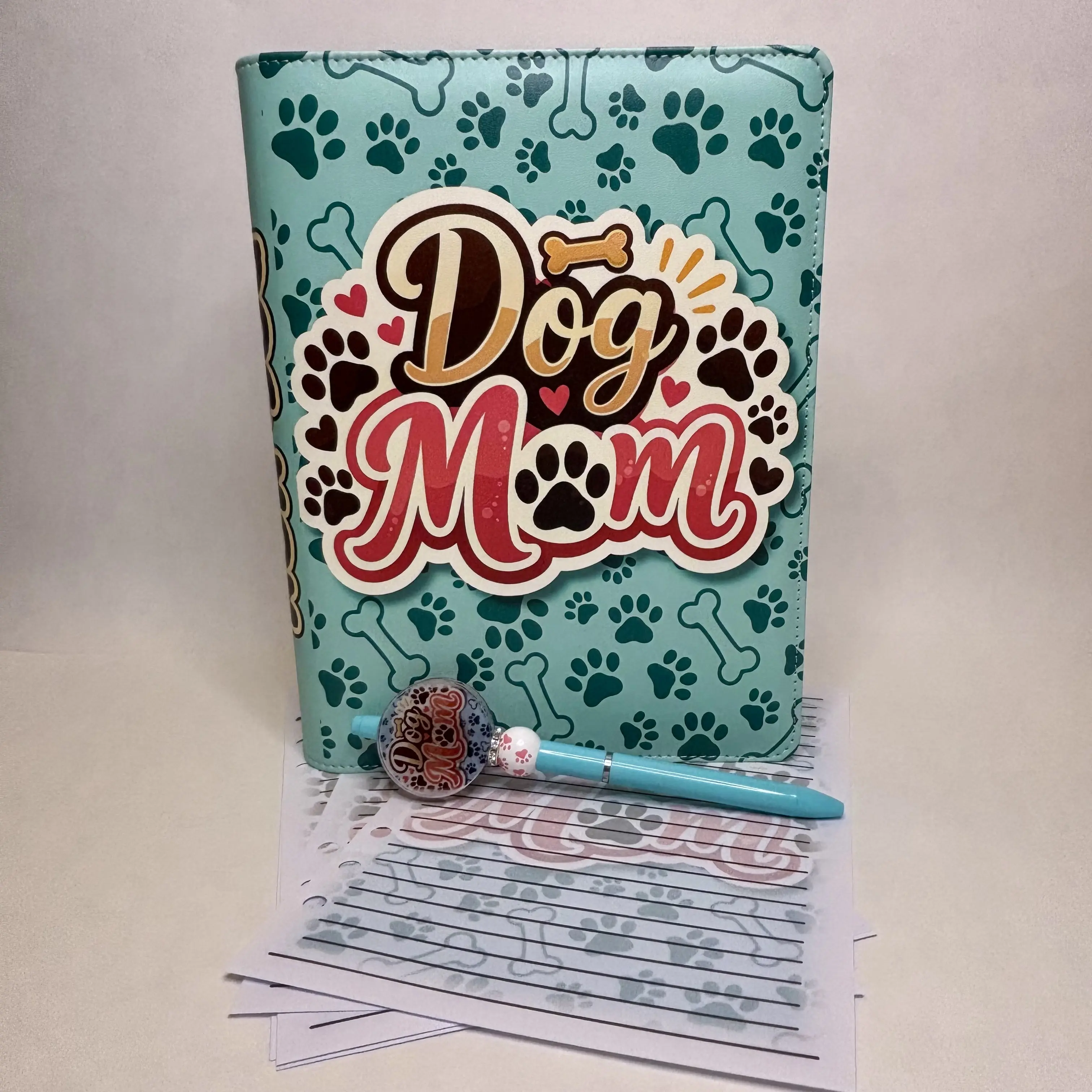 Dog Mom Binder Bundle — A5 Binder, Matching Paper + Beaded Pen | Only 1 Available