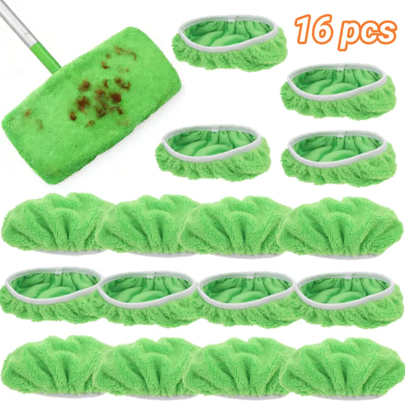A Set of 16/8 Pcs Reusable Mop Pads Refill Compatible with Swiffer Sweeper Mop,Dry Sweeping Cloths & Wet Mopping Cloths for Household Cleaning,Washable Microfiber Pads for Mopping Floors,Halloween Christmas Party Gifts,Tools & Hardware