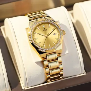 Women's Gold Watch Women Casual Business Quartz Stainless Steel Strap with Rhinestones Women's Watches fashion wrist watch Jewelry Beads watches for women