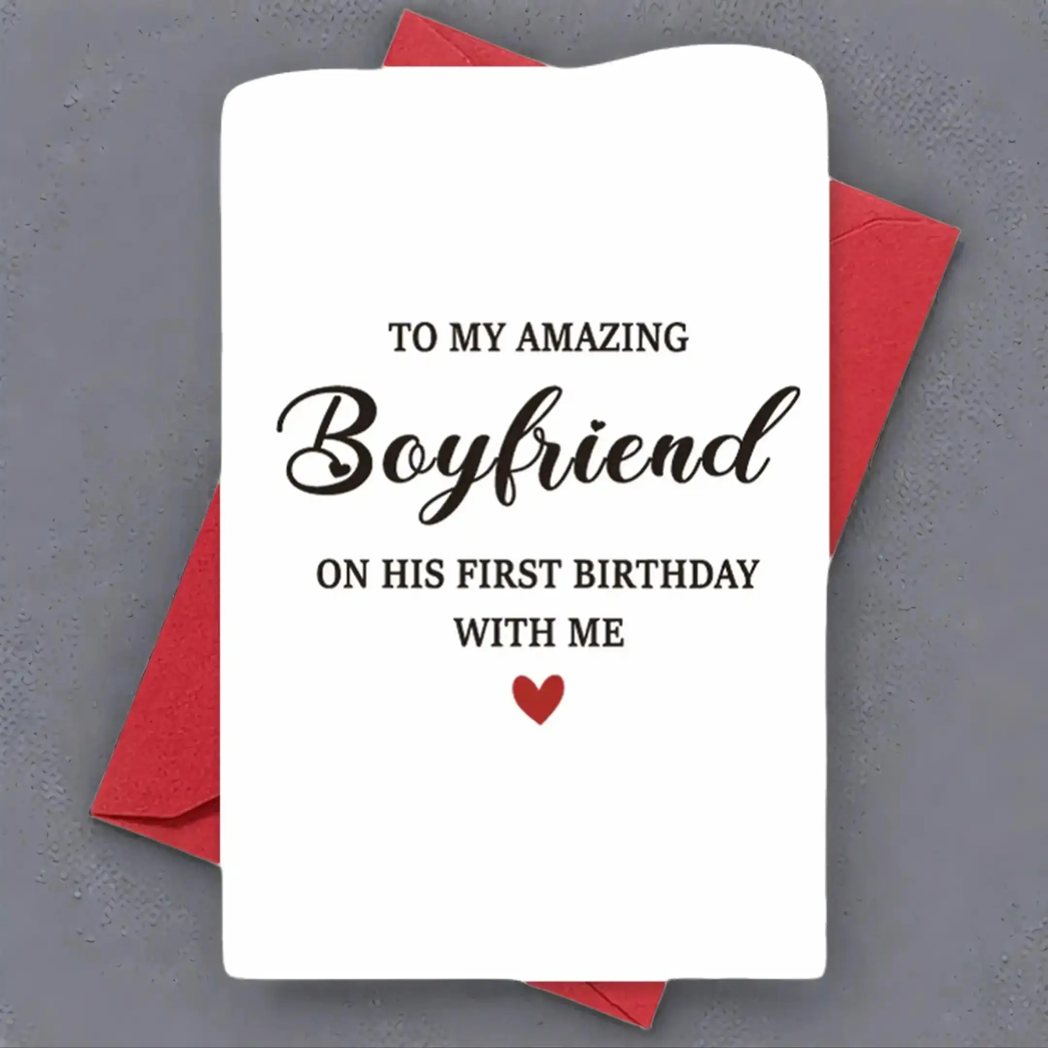 Boyfriend Birthday Greeting Card with Envelope, 1/3/50pcs Boyfriend on His Birthday Letter Pattern Greeting Card, Gift for Boyfriend, Couple Party Car