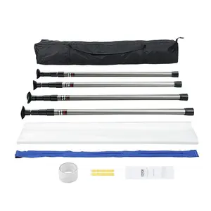fathersdaygift VEVOR Dust Barrier Poles, 10 Ft Barrier Poles, Dust Barrier System with 4 Telescoping Poles, Carry Bag and 32.8x13.12 Ft Plastic Film, for Interior Decoration, Painting