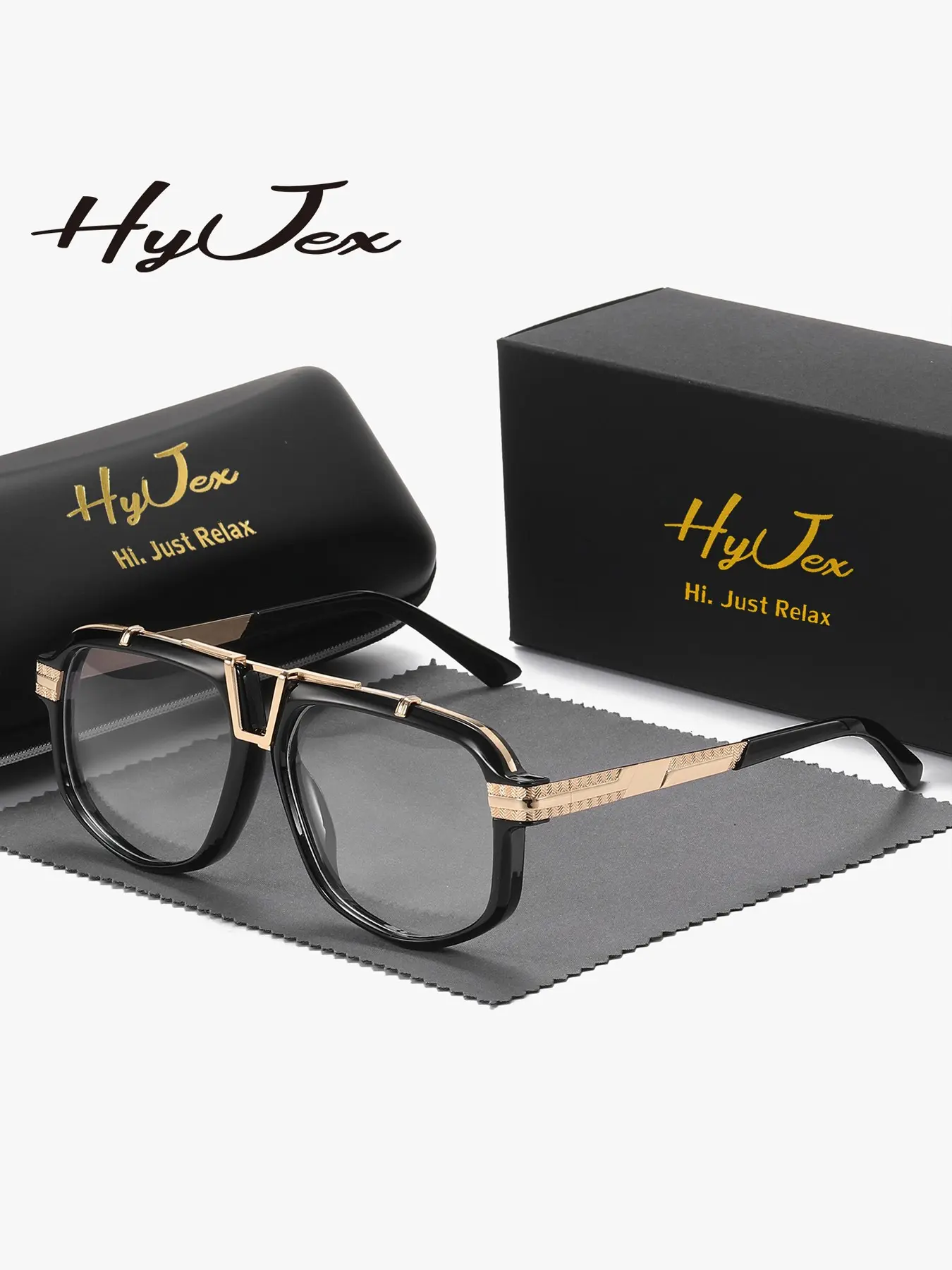 HYJEX 1 Piece Unisex Fashionable And Versatile Style Anti Blue Light Full Frame Plano Glasses Meticulous Craftsmanship Frog Frame Plano Glasses