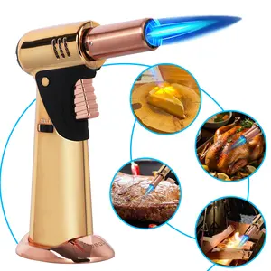 Kitchen Blow Torches，Butane Torch, Butane Refillable Kitchen Cooking Torch, Torch Lighter with Safety Lock And Adjustable Flame For BBQ, Baking, Brulee Creme, Crafts and Soldering(Butane Gas Not Included)