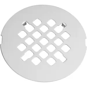 4-1/4" OD Snap-in Shower Drain Cover, Round Shower Drain Strainer Grid, Replacement Cover, Designed for Long-Lasting(Chrome Plated)