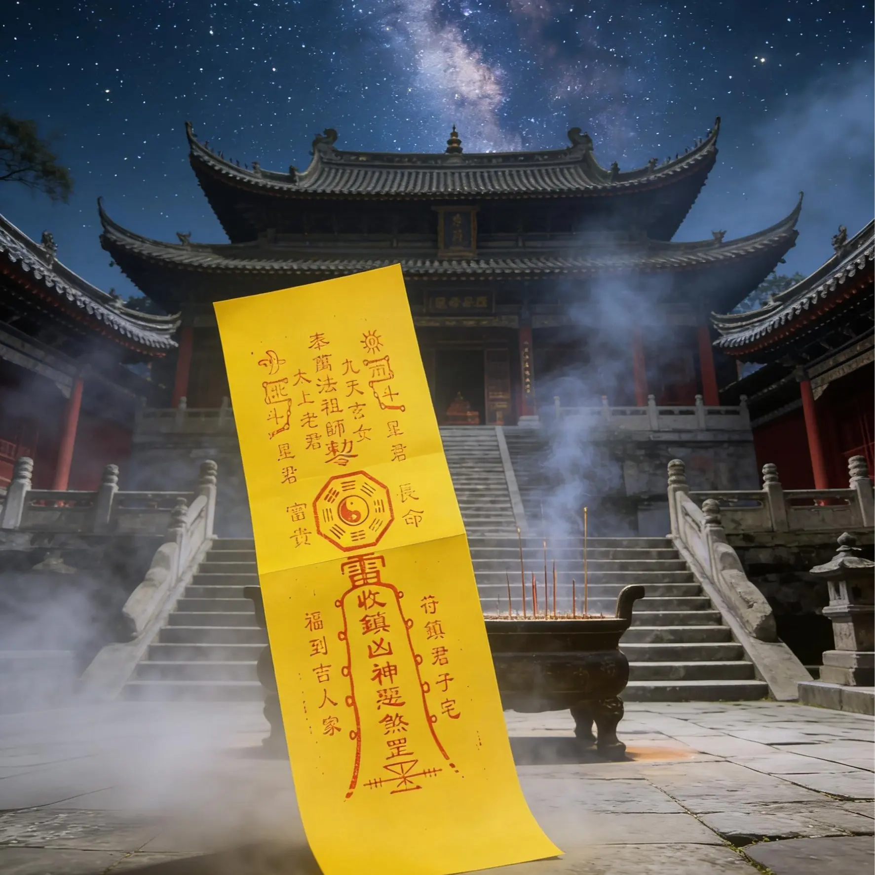 Five Thunder Patriarch Talisman and Incantation Scroll / Complimentary Five Emperors Coins / Home Protection / Evil Ward / Demon Exorcism / Purify Magnetic Field / Traditional Chinese Taoist Culture — The Five Thunder Patriarch talisman was blessed and ac