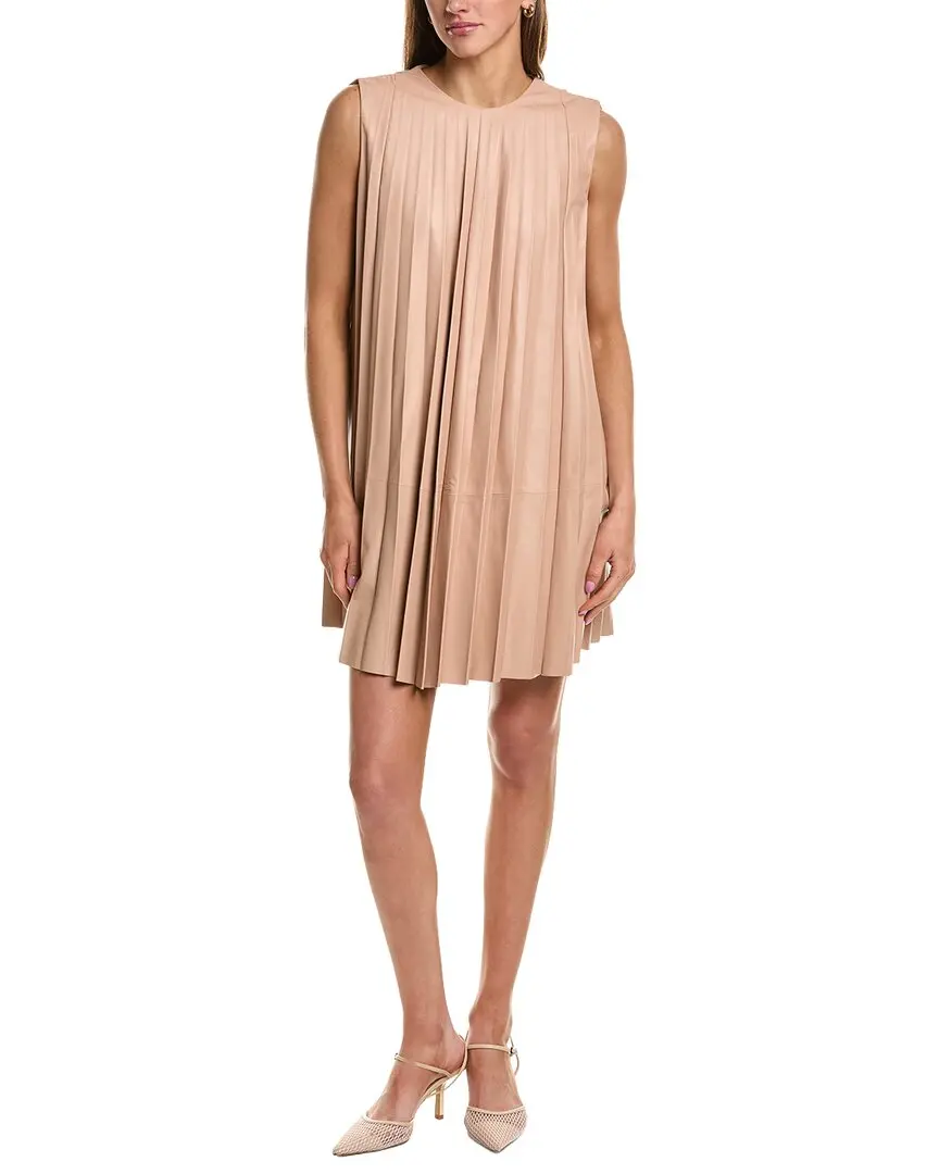 RED Valentino Pleated Leather Mini Dress