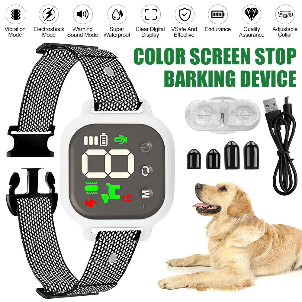 Anti Barking Collar No Bark Dog Training Shock Collar for Small Medium Dog US