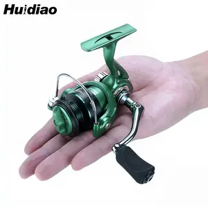 Huidiao Ultralight Spinning Reel 500/800 Series 5.2:1 Gear Ratio 3+1BB Zero Play Portable Ice Fishing Reel with CNC Metal Spool/Handle for Winter Fishing Fishing Tackle