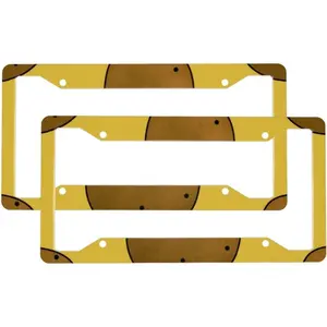 2 Sets Happy Potato Premium License Plate Holder - Car Truck SUV Front and Rear Bracket for Enhanced Night Vision 4 Holes ﻿