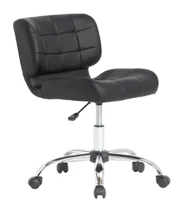 Black Crest height Adjustable Swivel Task Chair Chrome / Black Vinyl-10658
