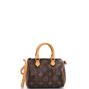 Pre-owned Louis Vuitton material Messenger Bags Speedy Bandouliere Bag Monogram Canvas Nano by Rebag