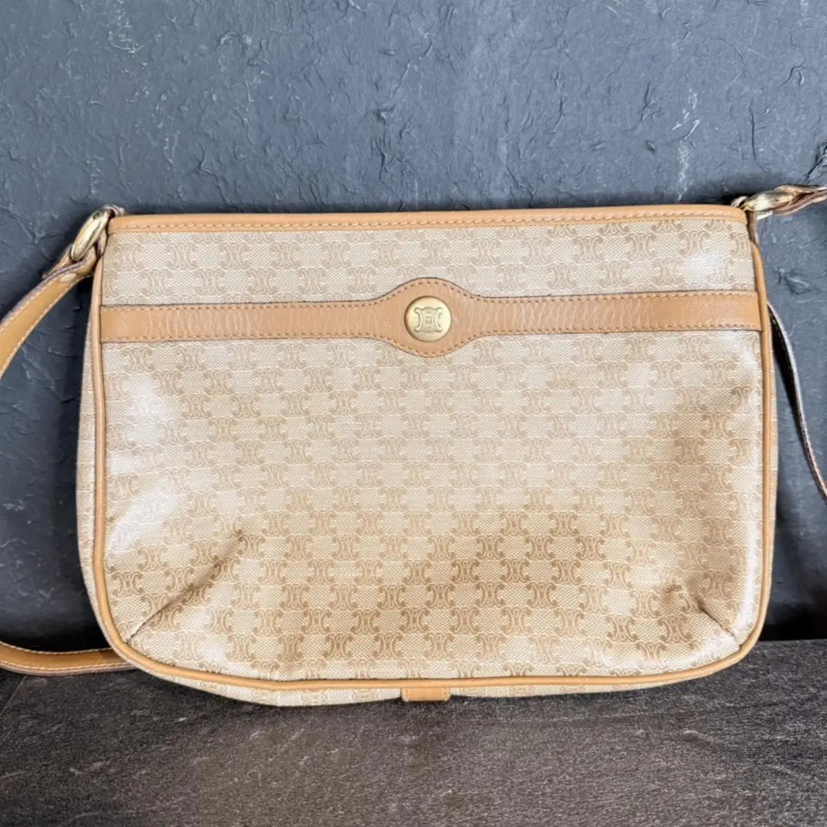 Pre-owned Celine As Shown Shoulder Bags Vintage Macadam Canvas Crossbody Bag AL289