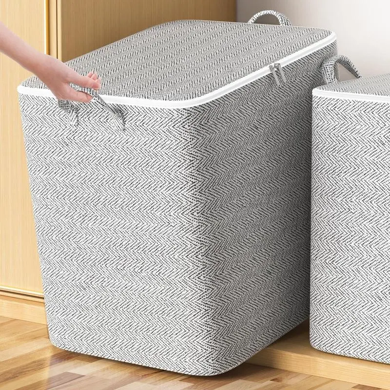 Large Capacity Clothes Storage Bag, Clothing Storage Bag, Foldable Clothes Storage Organizer with Zipper, Storage Supplies for Bedroom, Dormitory, Wardrobe, Space Saving Bags, Home Storage, Organiser