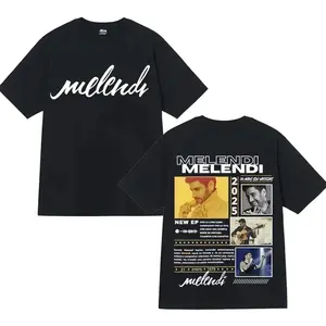 Rapper Melendi Tour 2025 Double Sided Graphics T Shirts Mens Fashion Cotton Tshirt Cozy Unisex Short Sleeve T Shirt Fans Gift 7AB