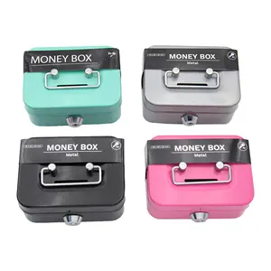 Creative Portable Piggy Bank with Key Storage Box, Loose Change with Lock Coin Storage Box, Money Organizer Box