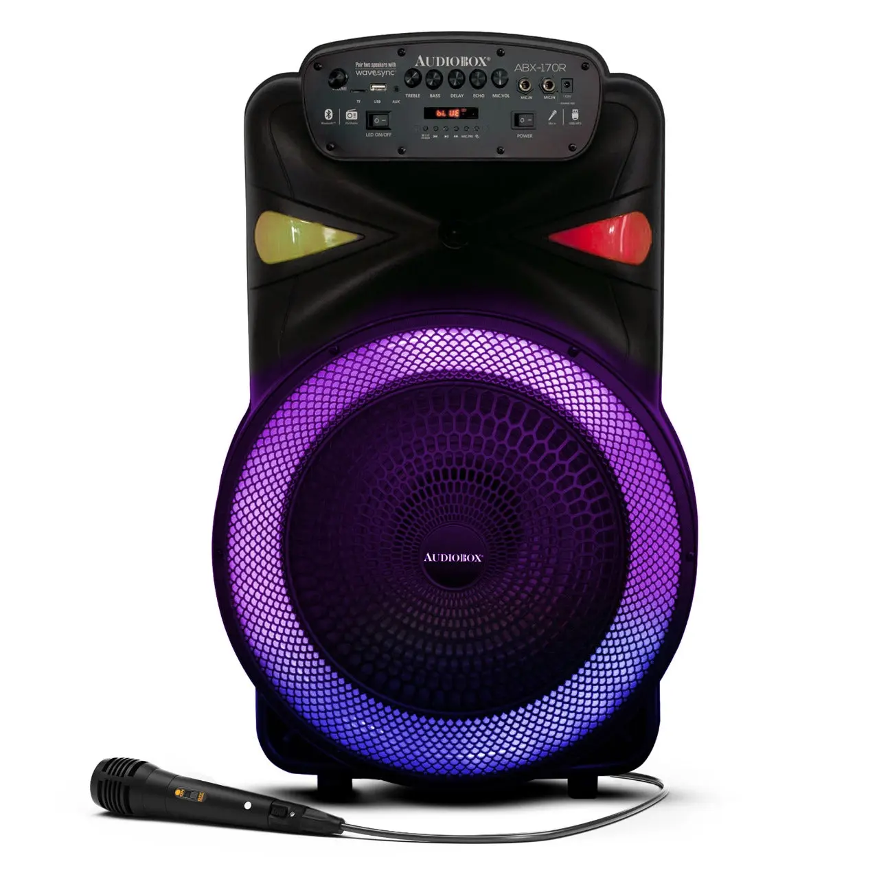 Audiobox ABX-170R 15” Bluetooth PA Speaker with WaveSync™ and Party Lights
