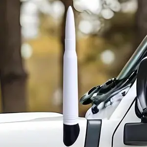 White 50 Cal Bullet Antenna Universal Truck Antenna for Silverado 1500 Ford F150 RAM GMC Sierra Jeep Wrangler Bronco Tundra para Carro