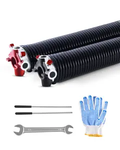 VEVOR Garage Door Torsion Springs, Pair of 0.25 x 2 x 31 in, 16000 Cycles, Electrophoresis Black Coated for Replacement, Garage Door Springs with Non-Slip Winding Bars, Gloves and Mounting Wrench