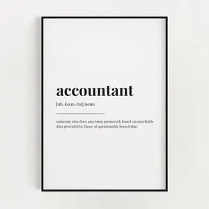 ACCOUNTANT DEFINITION PRINT, Definition Poster No Frame, Wall Art Print, Quote Print